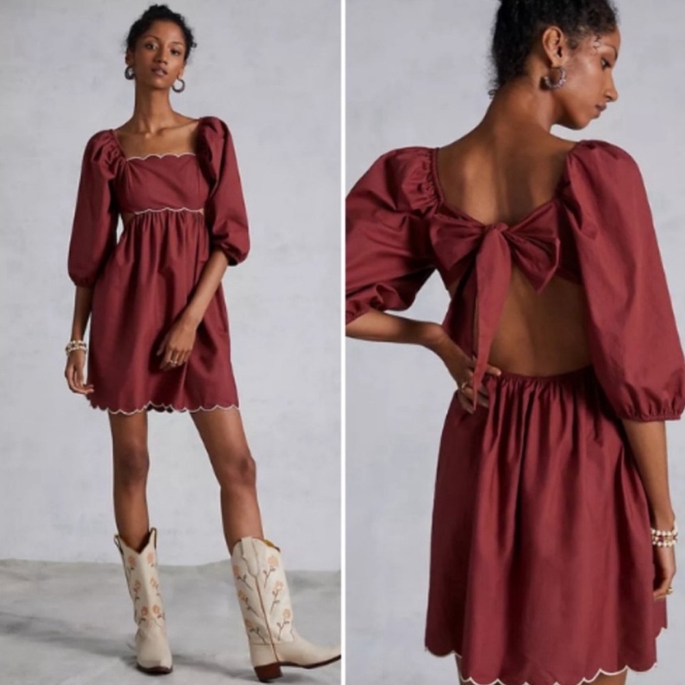 Anthropologie Scalloped Mini Dress